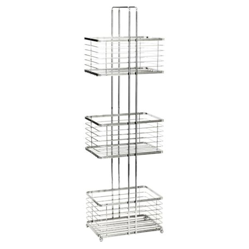 3-Tier Manhattan Grey Metal Wire Storage Stand