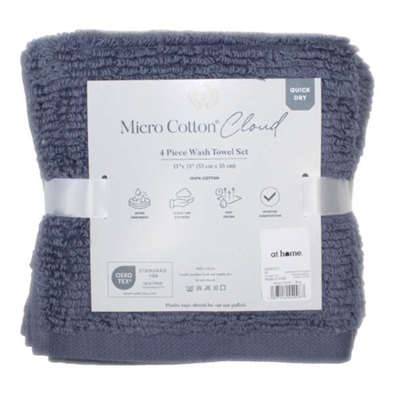 4-Pack Blue Cloud Washcloth Set