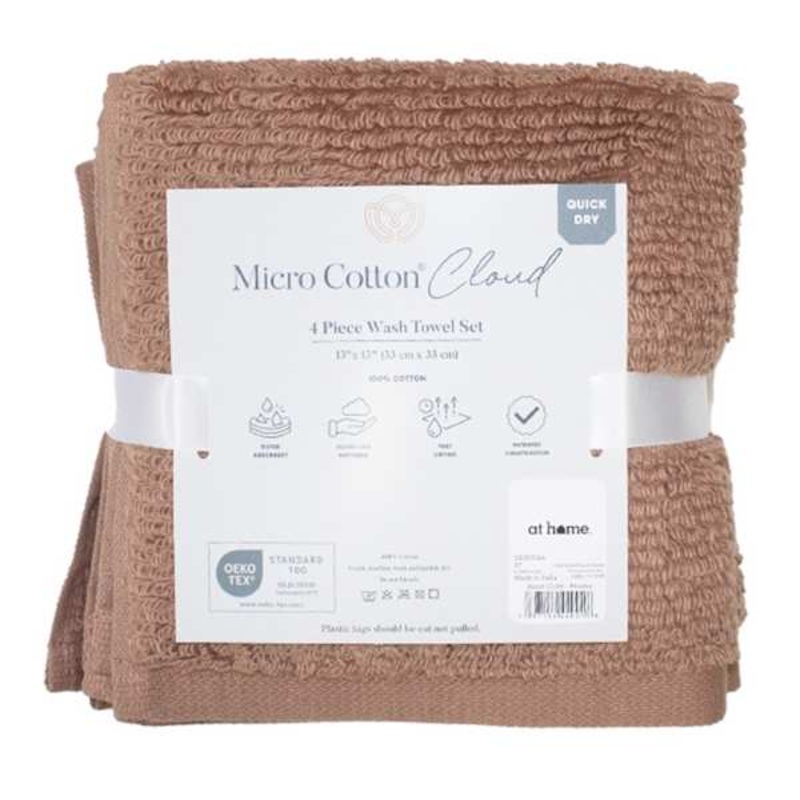 4-Pack Mocha Cloud Washcloth Set
