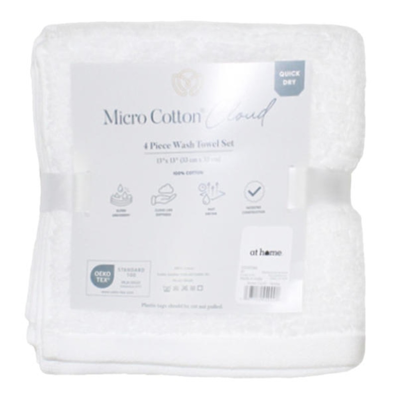 4-Pack White Cloud Washcloth Set