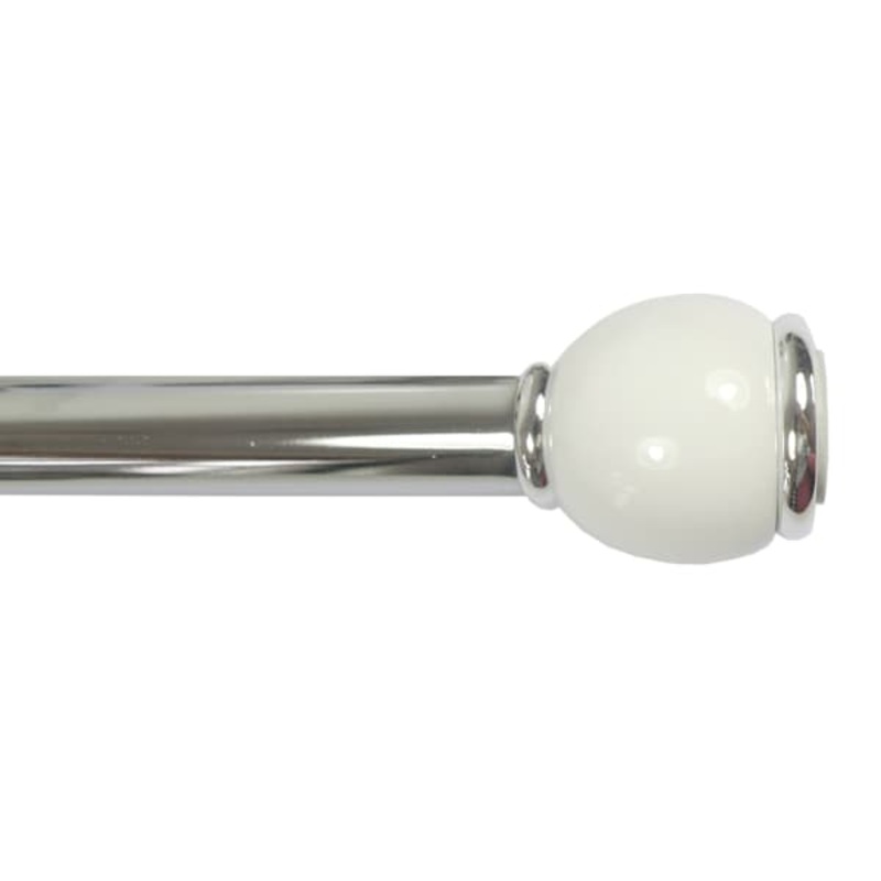 Chris 1″ Diameter White Finish Window Tension Rod, 41-72″