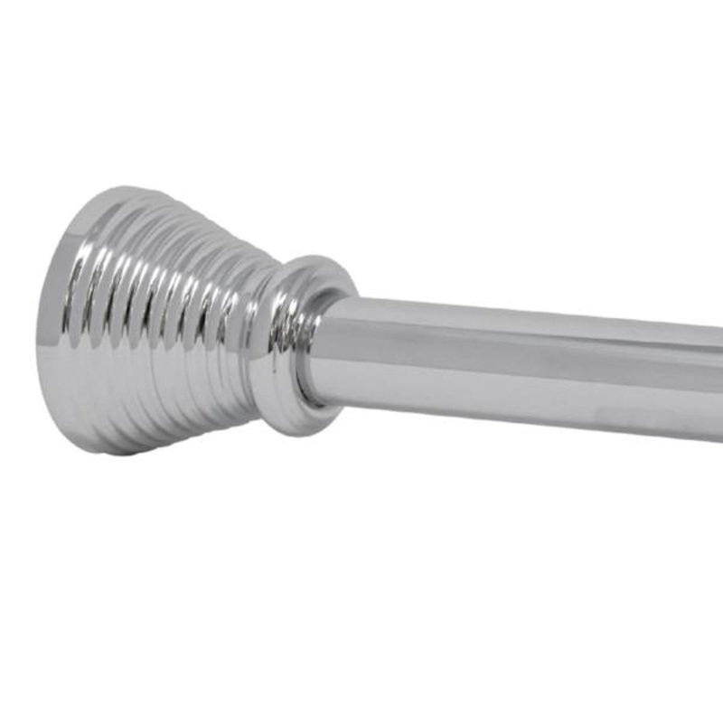 Chrome Ribbed Trumpet Shower Rod, 72″