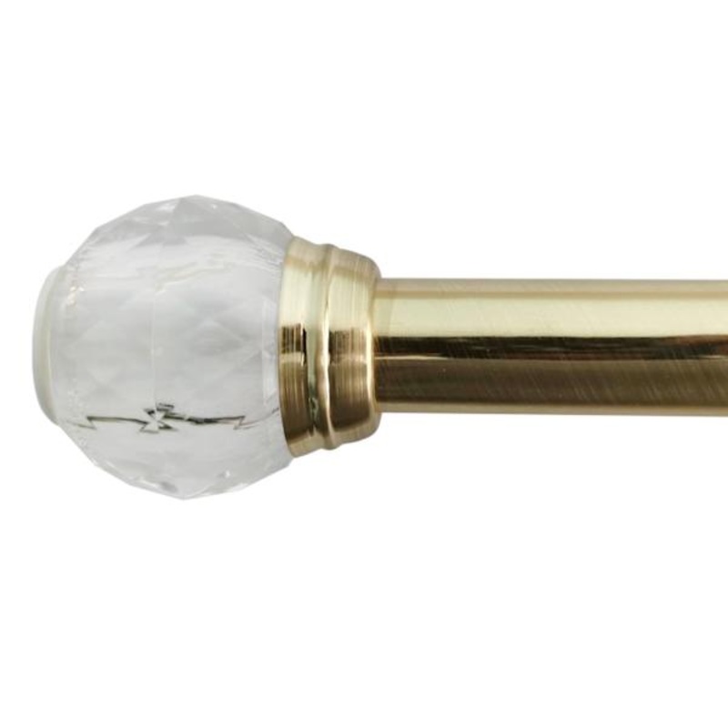 Steel Shower Rod with Gold End, 42-72″
