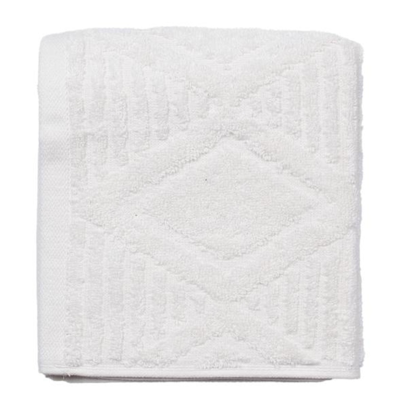 White Diamond Textured Cotton Washcloth, 3×13