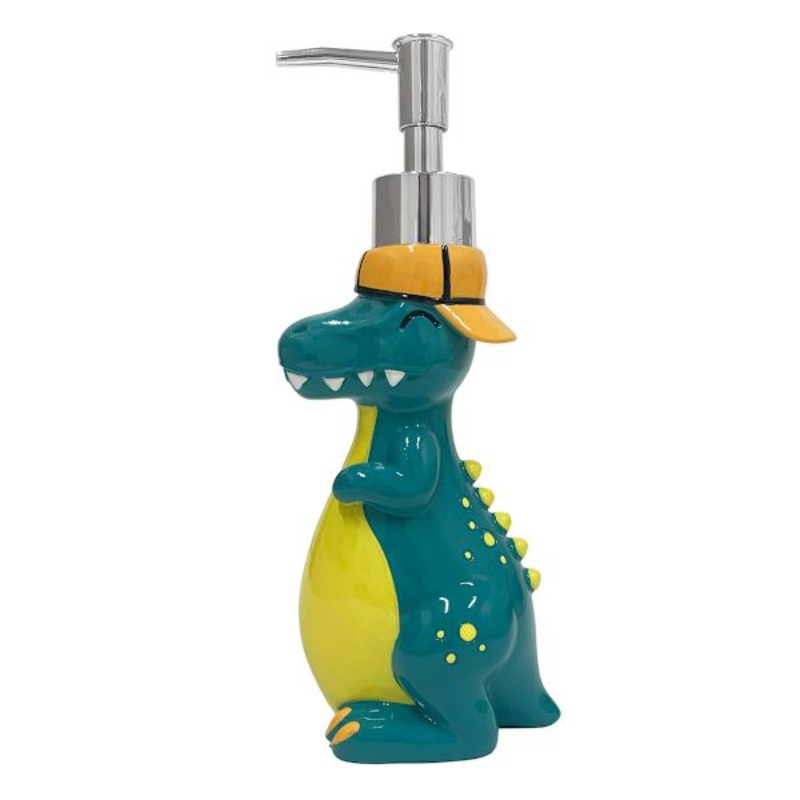 Tiny Dreamers Dinoskater Green T-Rex Soap Dispenser, 8.7″