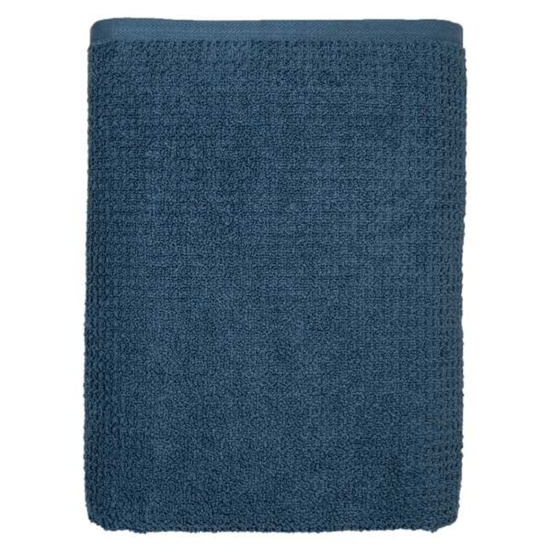 Waffle Textured Blue Bath Towel, 30×54