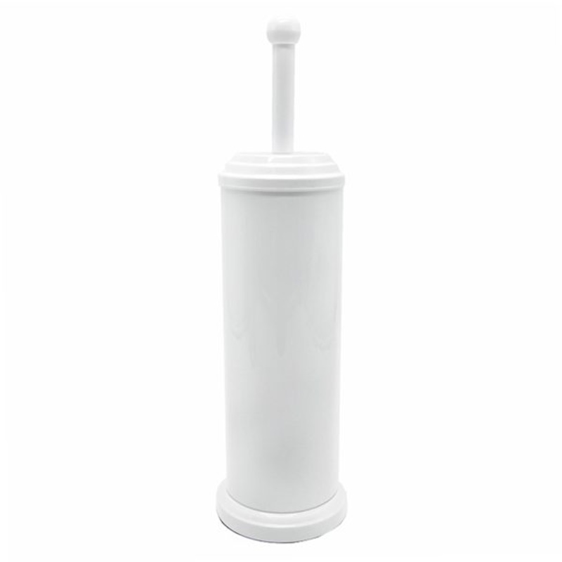 Ridged White Metal Toilet Bowl Brush