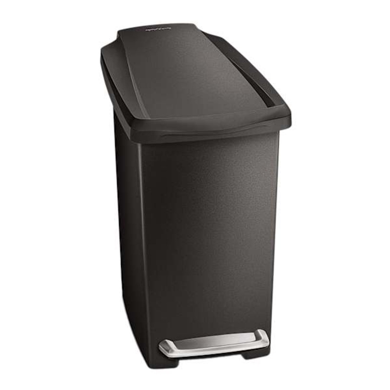 SimpleHuman Profile Bathroom Black Step Trash Can, 10l (2.6gal)