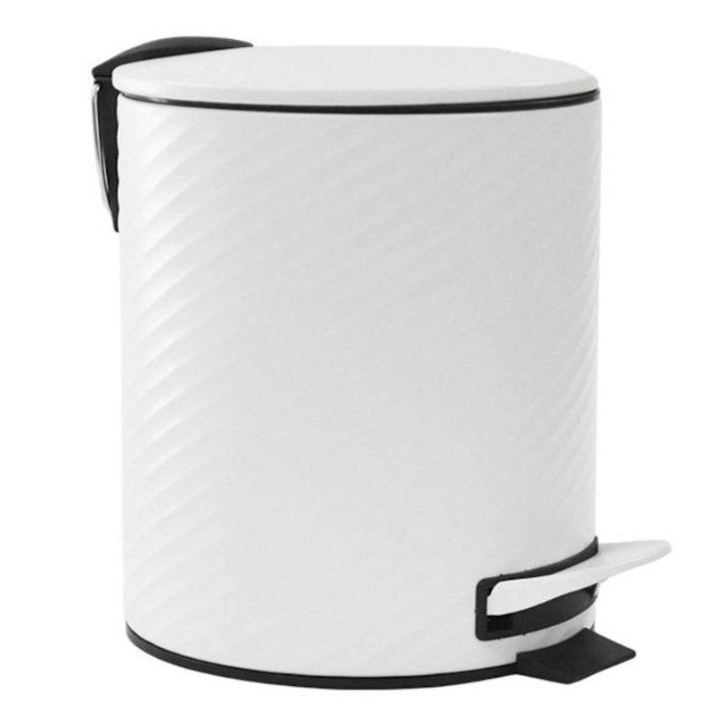 Switz Matte White Metal Step Can, 5l