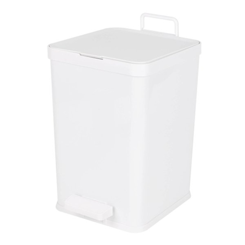 White Step Trash Can with Removable Inner, 8.5l