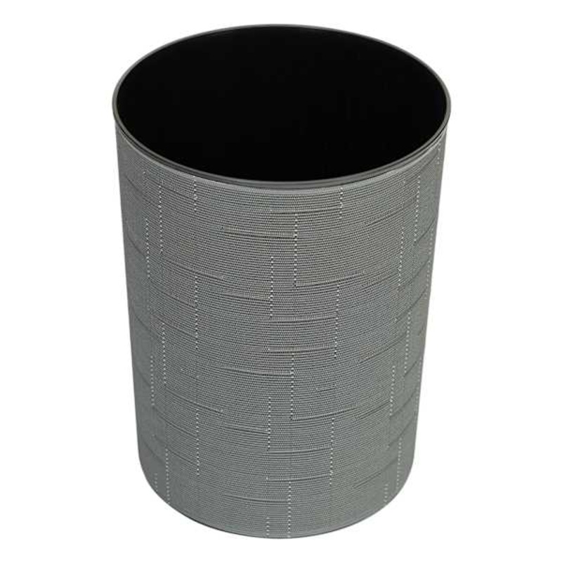 Winslow Black Stitched Round Trash Bin, 10l