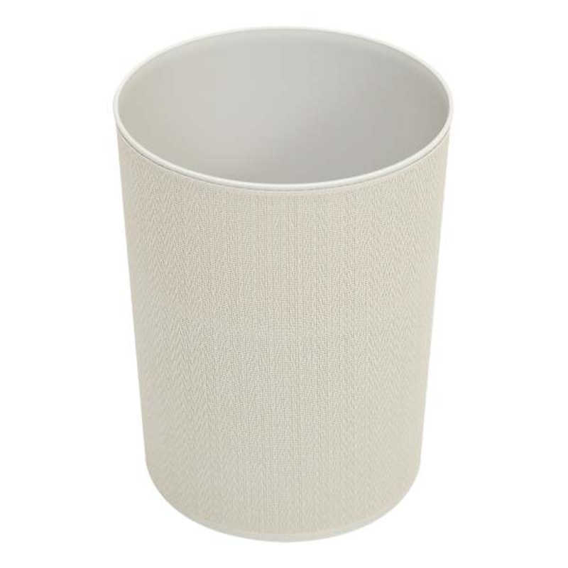 Winslow Chevron Light Grey Round Trash Bin, 10l