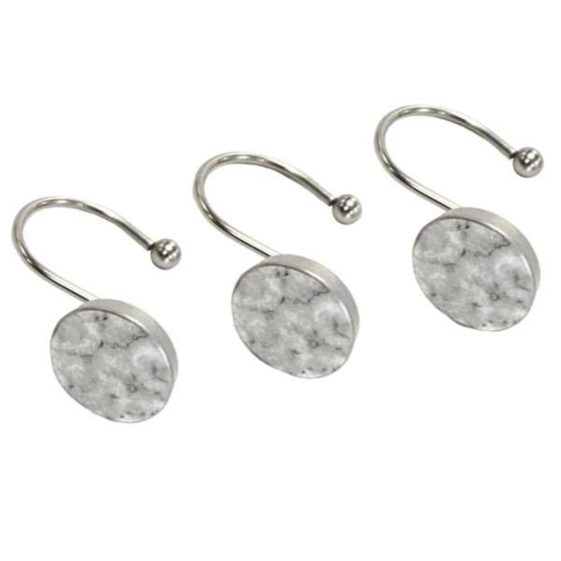 12-Pack Marmar S Shaped Shower Hooks, Marble