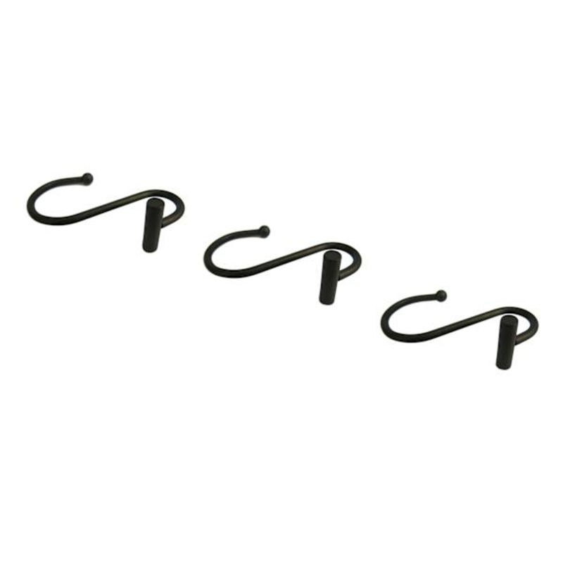 12-Pack Primo S Shaped Shower Hooks, Matte Black