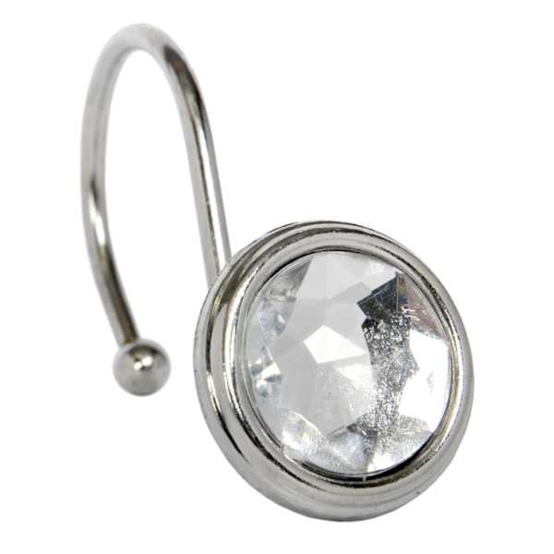 12-Piece Meagan Chrome Shower Curtain Hooks