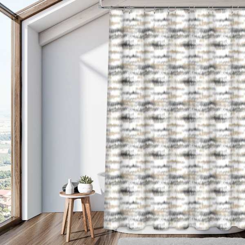 13-Piece Aura Oasis Grey Shower Curtain Set, 70×72