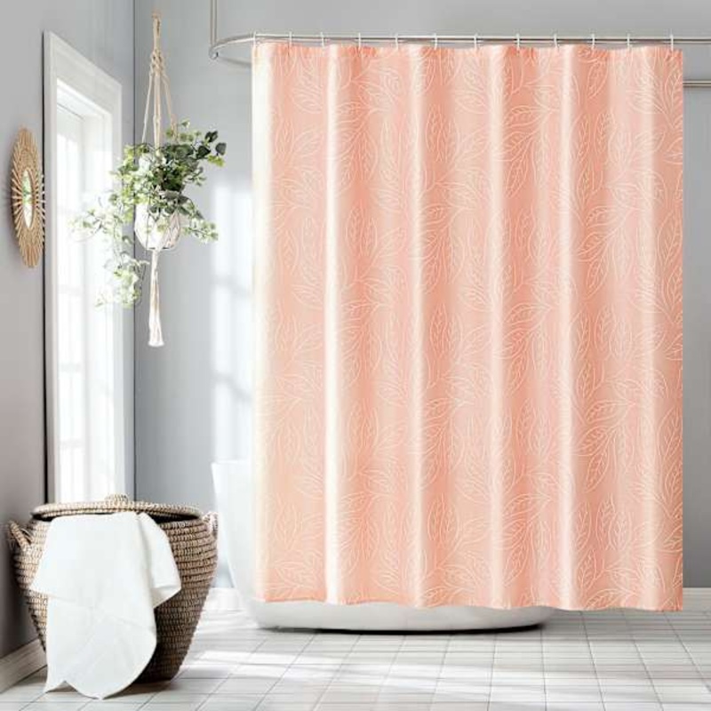 13-Piece Brampton Coral Leaves Shower Curtain Set, 70×72