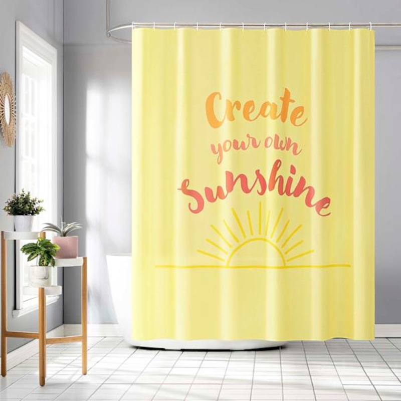 13-Piece Create Your Own Sunshine Yellow Shower Curtain Set, 70×72