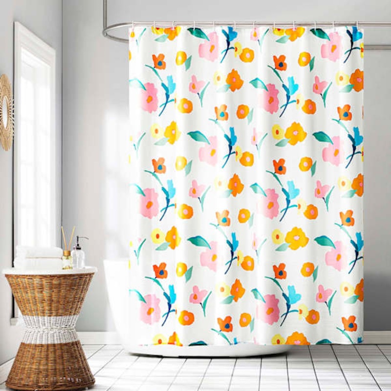 13-Piece Lynette Multicolor Floral Shower Curtain Set