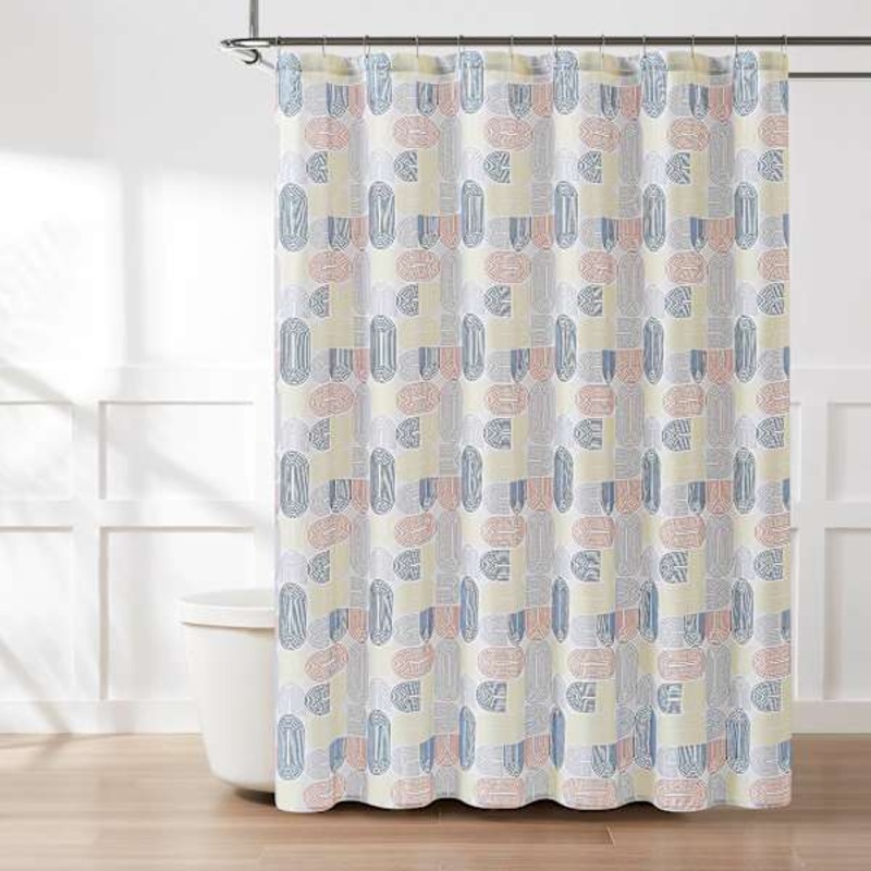 13-Piece Modern Arches Shower Curtain Set, 72″