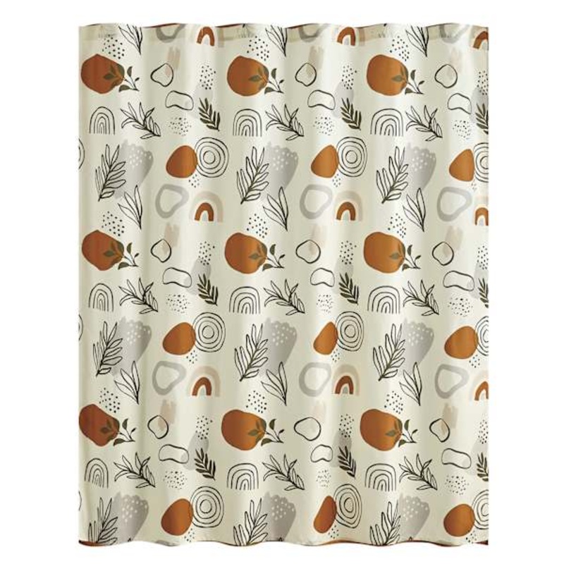 13-Piece Natural Geo Shower Curtain
