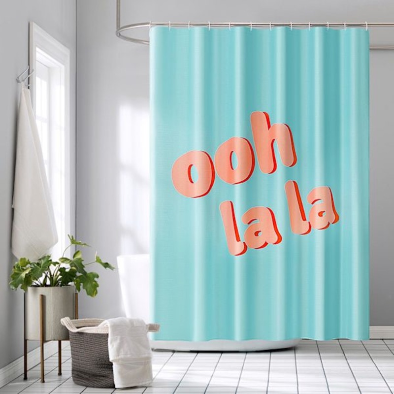 13-Piece Ooh La La Turquoise Shower Curtain Set, 70×72