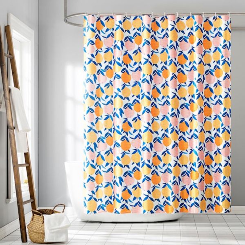 13-Piece Paloma Multicolor Citrus Shower Curtain Set, 70×72