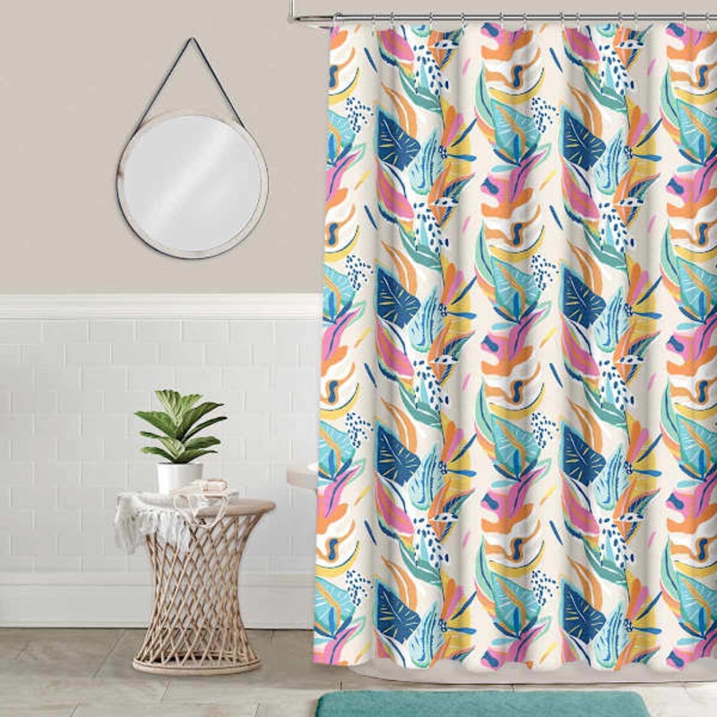 13-Piece Vibrant Tropics Shower Curtain Set, 70×72