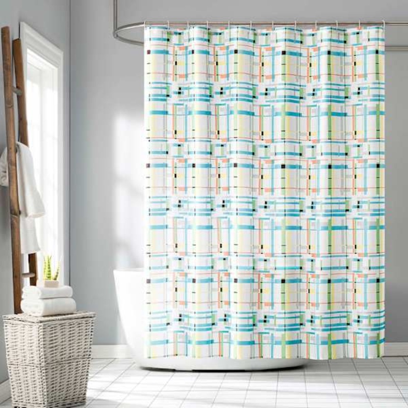 13-Piece Vinton Multicolor Striped Shower Curtain Set, 70×72