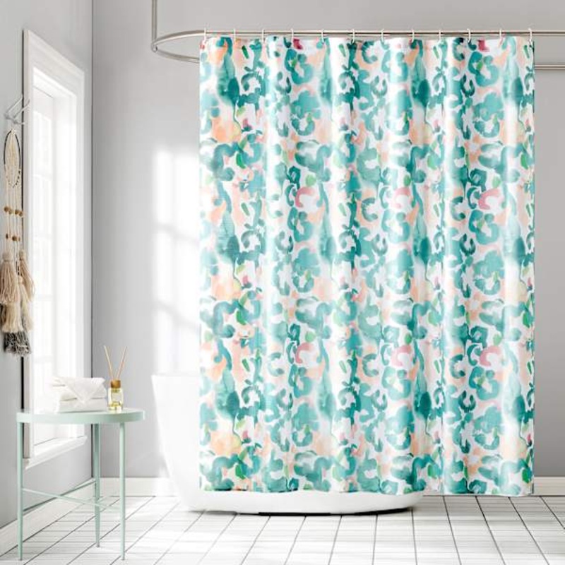 13-Piece Yara Multicolor Abstract Leopard Print Shower Curtain Set, 70×72