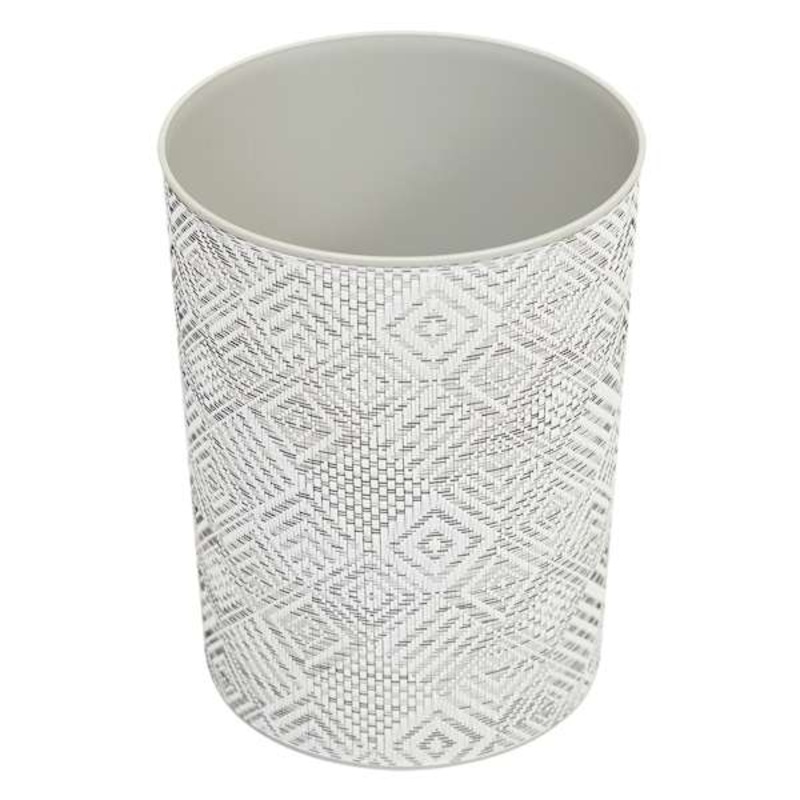 Winslow Light Grey Diamond Round Trash Bin, 10l