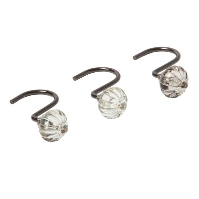 12-Pack Abby Onyx & Smoke Shower Hooks