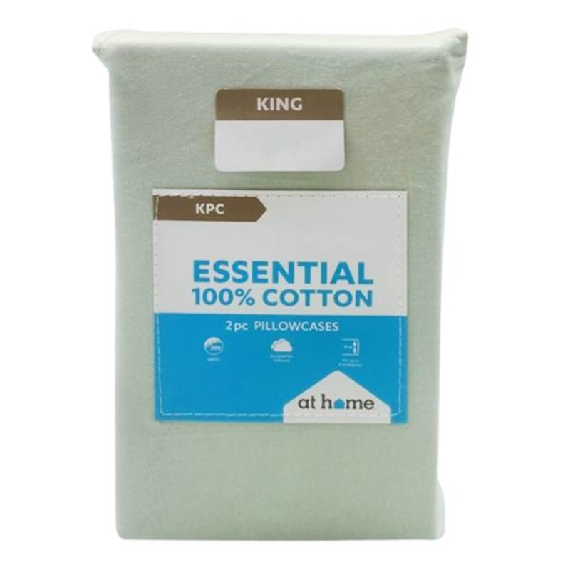 2-Pack Aqua 200 Thread Count Brushed Cotton Pillowcase Set, King