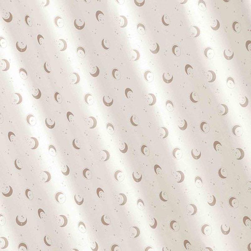 Sage Serenity Beige Lunar Print Shower Curtain, 70×72