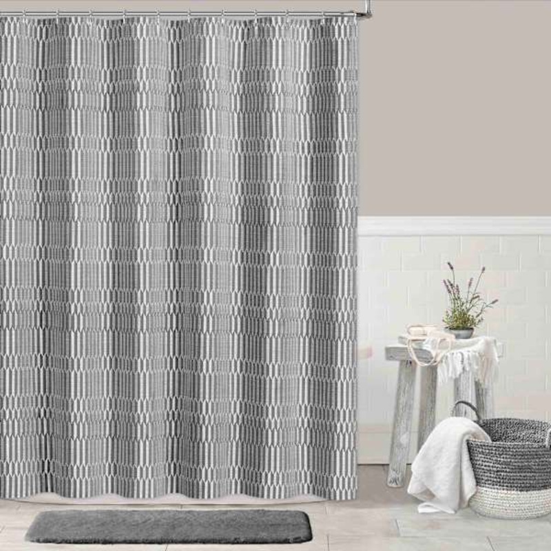 Shifting Stitch Shower Curtain, 72″