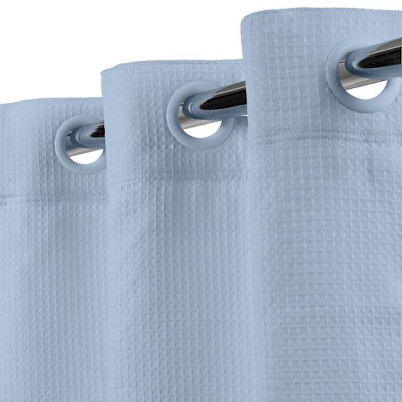 Skyway Hookless Waffle Solid Shower Curtain, 74″