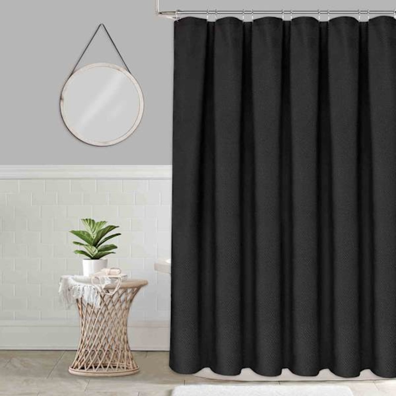 Tilly Black Diamond Embossed Shower Curtain, 72″