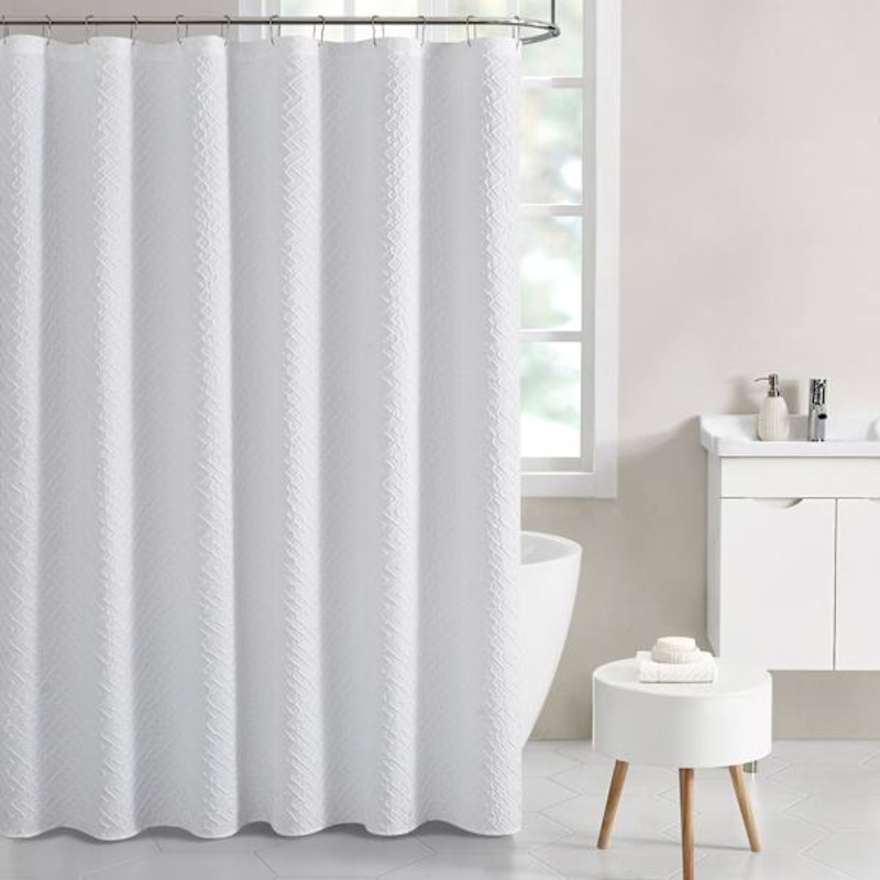 White Lattice Shower Curtain, 72″