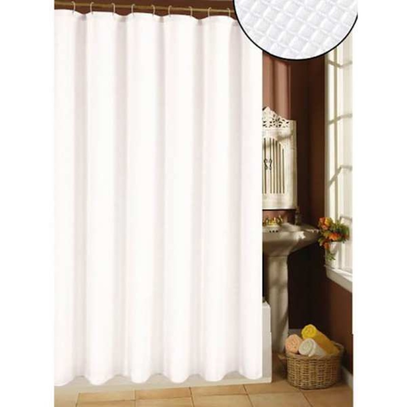 White Waffle Weave Shower Curtain, 72″