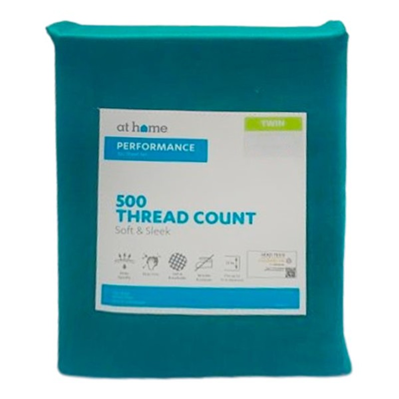 3-Piece Green 500 Thread Count Cotton Blend Sheet Set, Twin