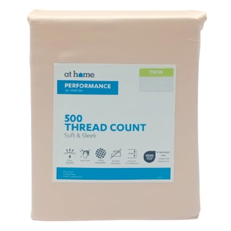 3-Piece Pink 500 Thread Count Sheet Set, Twin