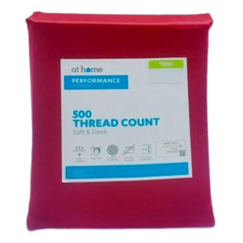 3-Piece Red 500 Thread Count Cotton Blend Sheet Set, Twin