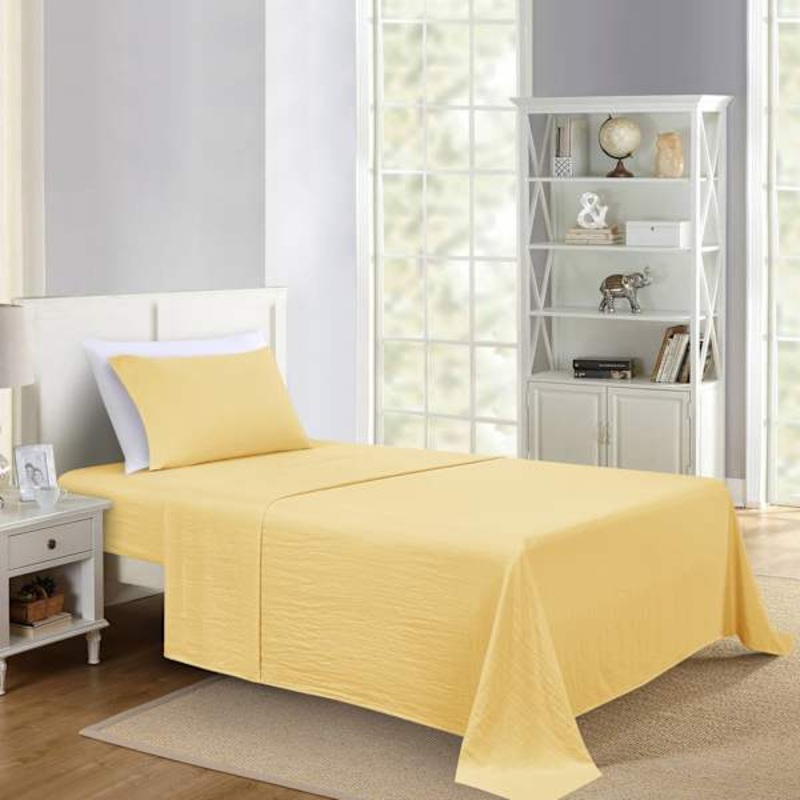 3-Piece Sunlight Yellow Super Soft Microfiber Sheet Set, Twin/Twin XL