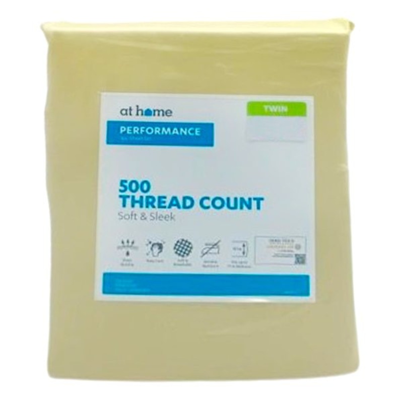 3-Piece Yellow 500 Thread Count Cotton Blend Sheet Set, Twin