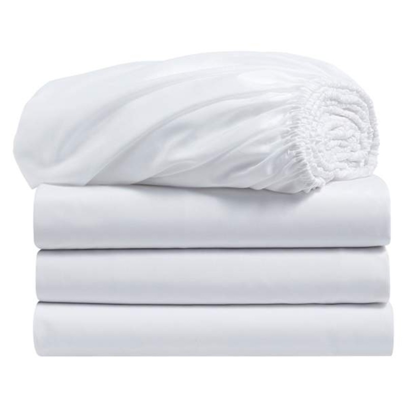 4-Pack White Microfiber Fitted Sheet Pack, Twin/Twin XL