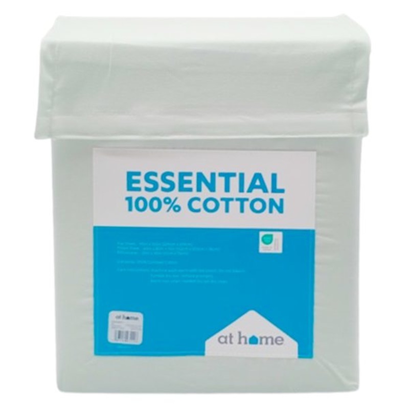 4-Piece Aqua 200 Thread Count Brushed Cotton Sheet Set, Queen