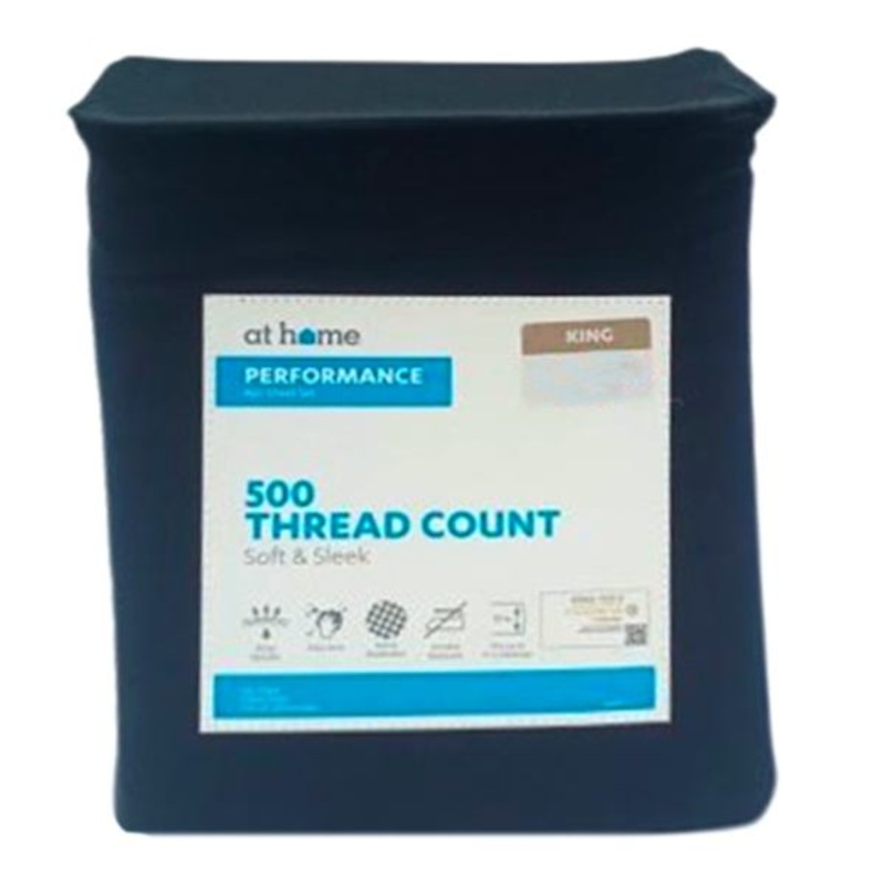 4-Piece Black 500 Thread Count Cotton Blend Sheet Set, King