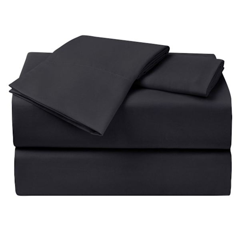 4-Piece Black Cooling Microfiber Sheet Set, Full