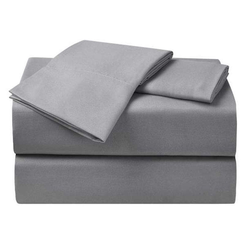 4-Piece Charcoal Grey Microfiber Essential Sheet Set, King