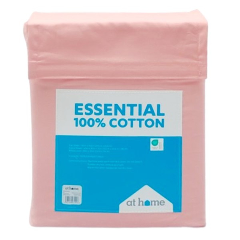 4-Piece Coral 200 Thread Count Brushed Cotton Sheet Set, Queen